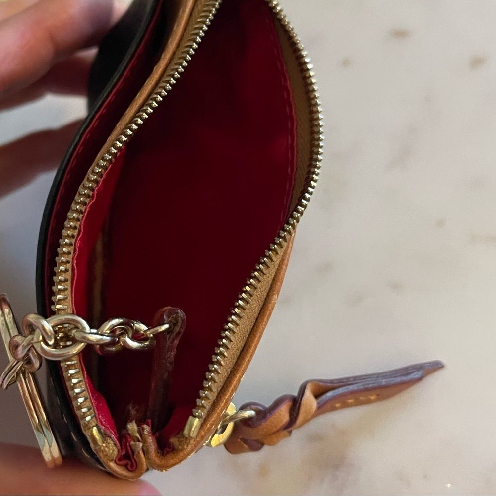 Dooney & Bourke Vintage Navy/Brown Card Key Holder Bag Charm - Picture 8 of 11